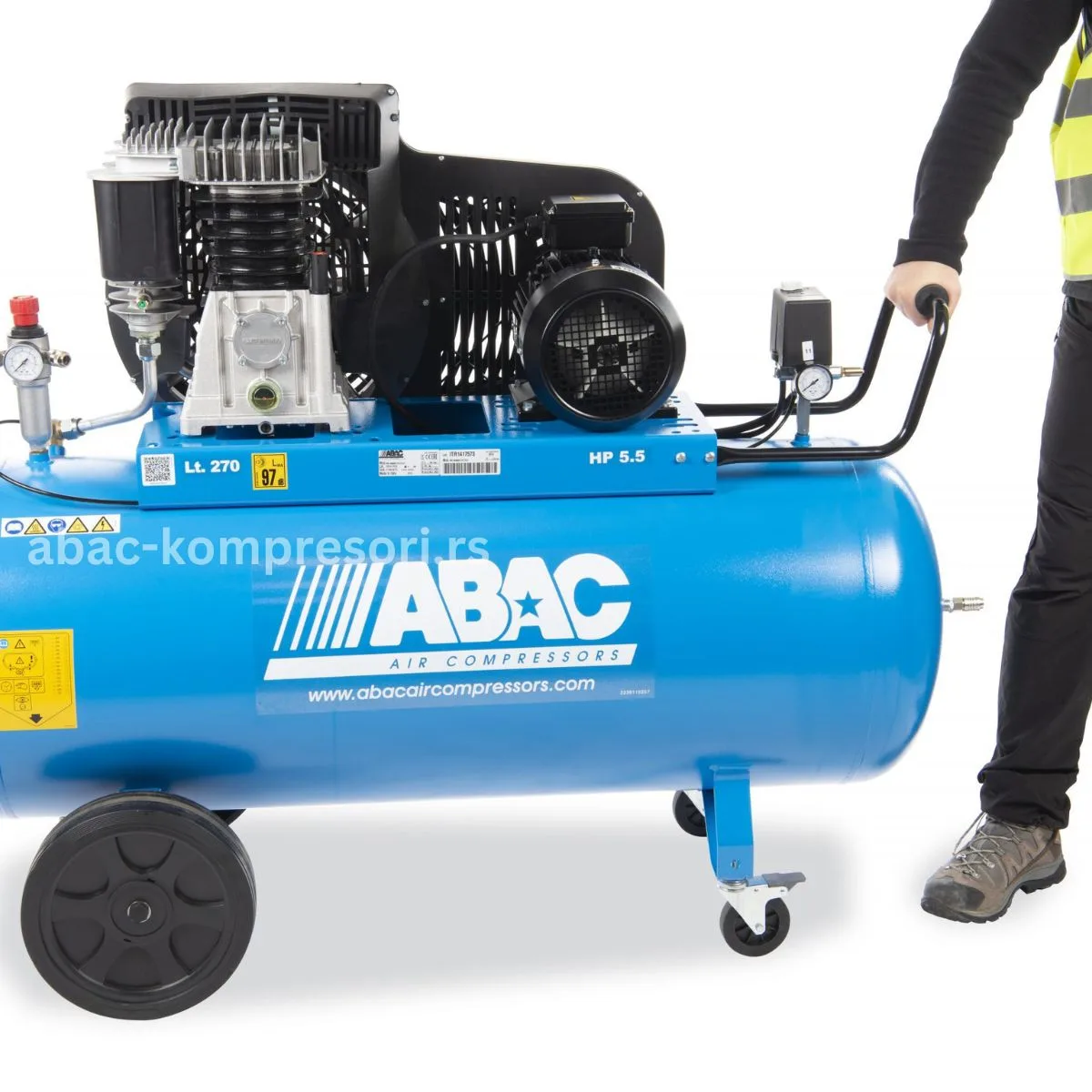 ABAC PRO 5900 270 CT5.5 — 4,1 kW, 10 bar, rezervoar 270 l, prikaz 5